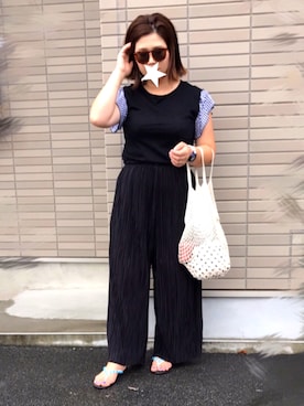 「肩フリル」｜「アイテム（ビーチサンダル）」を使った、ＲｉＭａ５８９さん（レディース・159cm）の夏コーディネート
