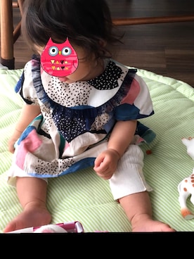 「半袖」｜「アイテム（チュニック）」を使った、ももさん（キッズ・70cm）の春コーディネート