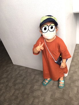 「テラコッタ」｜「アイテム（キャップ）」を使った、ももさん（キッズ・90cm）の夏コーディネート
