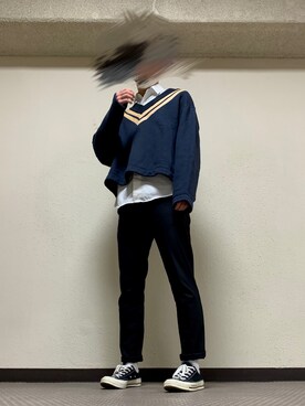 「neonsign」｜「アイテム（スラックス）」を使った、nynyさん（メンズ・173cm）の秋コーディネート