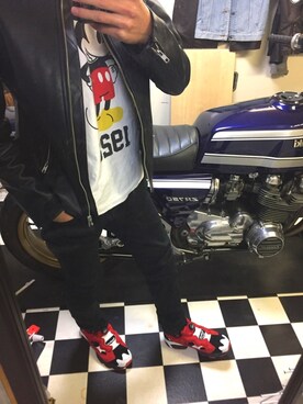 「BACK NUMBER（バックナンバー）のアイテム（ライダースジャケット）」を使った、さこんさん（メンズ・164cm）の冬コーディネート