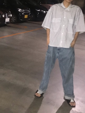 「RIPNDIP（リップンディップ）のアイテム（サンダル）」を使った、atsuyaさん（メンズ・170cm）の夏コーディネート