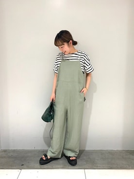 「JOURNAL STANDARD（ジャーナルスタンダード）のアイテム（サロペット/オーバーオール）」を使った、yamasakiさん（レディース・153cm）の春コーディネート