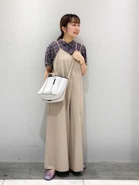 「JOURNAL STANDARD（ジャーナルスタンダード）のアイテム（オールインワン・サロペット）」を使った、yamasakiさん（レディース・153cm）の夏コーディネート