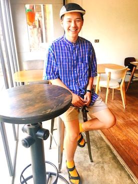 「DW（ディーダブリュー）のアイテム」を使った、Tedさん（メンズ・174cm）の夏コーディネート