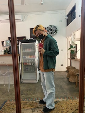 「plain-me（プレインミー）のアイテム（シューズ）」を使った、Tedさん（メンズ・174cm）の冬コーディネート