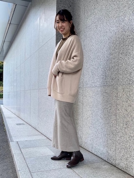 「ユナイテッドアローズ」｜「アイテム（ブーツ）」を使った、恩田　オデット エ オディール スタッフさん（レディース・162cm）の秋コーディネート