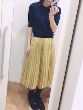 「サマーニット」｜「アイテム（PC・スマホグッズ/家電）」を使った、りささん（レディース・161cm）の春コーディネート