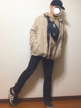 「SPINNS(スピンズ)のアイテム(ボディバッグ/ウエストポーチ)」を使った、HARUさん(メンズ・162cm)の冬コーディネート