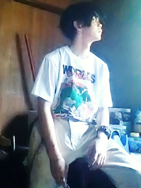 「HANES（ヘインズ）の80s（Tシャツ/カットソー、ホワイト系）」を使った、RIKUSONさん（メンズ・165cm）の夏コーディネート