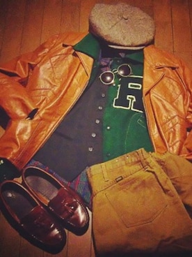 「古着のアイテム（その他、その他）」を使った、RIKUSONさん（メンズ・165cm）の冬コーディネート