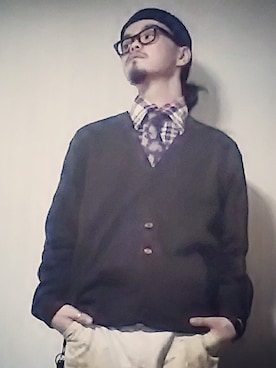 「BEAUTY&YOUTH UNITED ARROWS（ビューティーアンドユースユナイテッドアローズ）のBY コットン リブ ワッチ キャップ◆（ニットキャップ/ビーニー、ブルー系）」を使った、RIKUSONさん（メンズ・165cm）の冬コーディネート