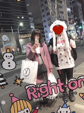 「one after another NICE CLAUP（ワンアフターアナザーナイスクラップ）のアイテム（チェスターコート）」を使った、mim♡babyさん（レディース・155cm）の冬コーディネート