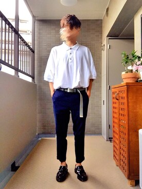 Kazuさんの「スーパーオーバーサイズビッグシルエットポロシャツ」を使ったコーディネート