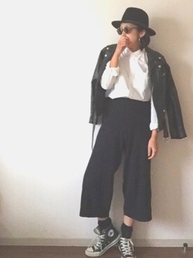 「フープイヤリング」｜「アイテム（ジャケット/アウター）」を使った、yukinoさん（レディース・164cm）の冬コーディネート