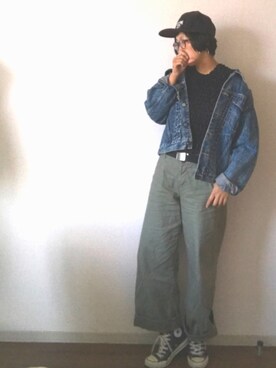 「フープイヤリング」｜「アイテム（ジャケット/アウター）」を使った、yukinoさん（レディース・164cm）の春コーディネート