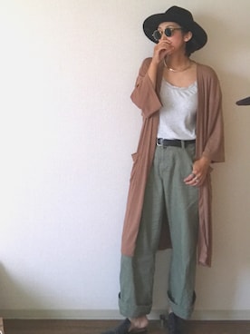 「カーキパンツ」｜yukinoさん（レディース・164cm）の夏コーディネート