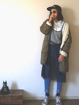「グリッター」｜「アイテム（ノーカラージャケット）」を使った、yukinoさん（レディース・164cm）の秋コーディネート