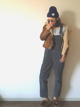 「SLY（スライ）のアイテム（ムートンコート）」を使った、yukinoさん（レディース・164cm）の冬コーディネート