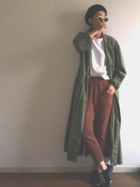 「秋のブラウンスタイル」｜「アイテム（トレンチコート）」を使った、yukinoさん（レディース・164cm）の秋コーディネート