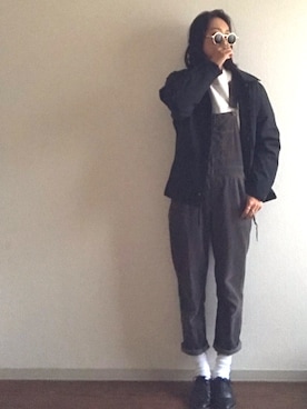 「レースアップシューズ」｜「アイテム（ナイロンジャケット）」を使った、yukinoさん（レディース・164cm）の冬コーディネート