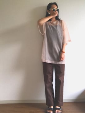 「シースルー」｜「アイテム（チノパンツ）」を使った、yukinoさん（レディース・165cm）の夏コーディネート