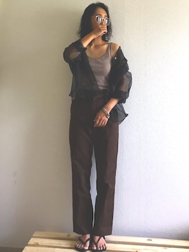 「シースルー」｜「アイテム（チノパンツ）」を使った、yukinoさん（レディース・164cm）の秋コーディネート