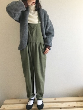 「軍物」｜「アイテム（オールインワン・サロペット）」を使った、yukinoさん（レディース・164cm）の冬コーディネート