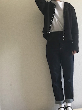 「agnes b.（アニエスベー）のM001 CARDIGAN カーディガンプレッション（カーディガン/ボレロ）」を使った、yukinoさん（レディース・164cm）の春コーディネート