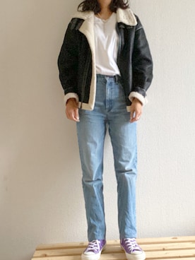「select MOCA（セレクトモカ）のアイテム（ムートンコート）」を使った、yukinoさん（レディース・164cm）の冬コーディネート