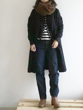 「agnes b.（アニエスベー）のM001 CARDIGAN カーディガンプレッション（カーディガン/ボレロ）」を使った、yukinoさん（レディース・164cm）の冬コーディネート