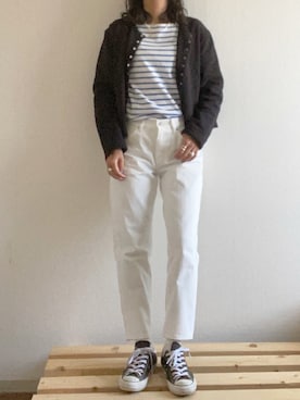 「agnes b.（アニエスベー）のM001 CARDIGAN カーディガンプレッション（カーディガン/ボレロ）」を使った、yukinoさん（レディース・164cm）の冬コーディネート