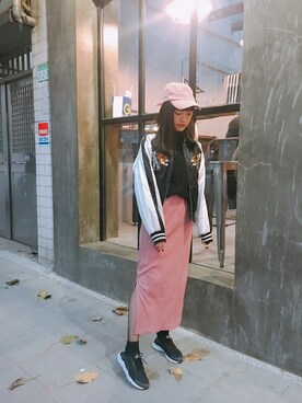 「chuu（チュー）のアイテム（帽子）」を使った、Kikiさん（レディース・156cm）の冬コーディネート