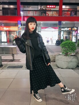 「mixxmixのアイテム（ムートンコート）」を使った、Kikiさん（レディース・156cm）の春コーディネート