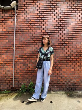 「NIKE(ナイキ)のアイテム(ショルダーバッグ)」を使った、Kikiさん(レディース・156cm)の夏コーディネート