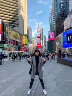 「Times square」｜Kikiさん（レディース・156cm）の冬コーディネート