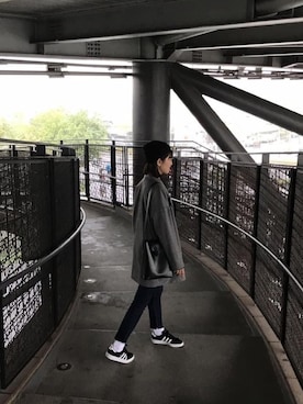 「アイテム（ピーコート）」を使った、Kikiさん（レディース・156cm）の冬コーディネート