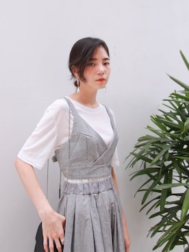 「UNE MANSION（ユヌマンション）のアイテム（ジャケット/アウター）」を使った、UNE MANSIONさん（レディース・159cm）の夏コーディネート