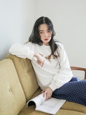 「ドット柄」｜UNE MANSIONさん（レディース・159cm）の秋コーディネート