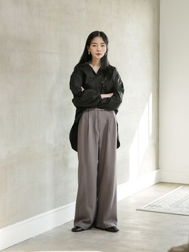 「韓国好きな人と繋がりたい」｜UNE MANSIONさん（レディース・159cm）の冬コーディネート