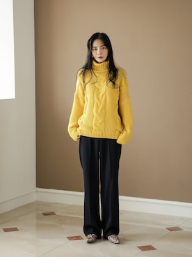 「韓国スタイル」｜UNE MANSIONさん（レディース・159cm）の冬コーディネート