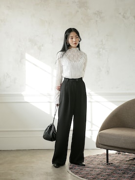 「韓国好きな人と繋がりたい」｜UNE MANSIONさん（レディース・159cm）の冬コーディネート