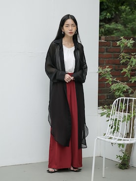 「韓国コーデ」｜「アイテム（シャツワンピース）」を使った、UNE MANSIONさん（レディース・159cm）の夏コーディネート