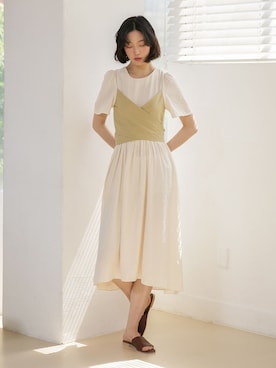 「夏ワンピース」｜UNE MANSIONさん（レディース・170cm）の夏コーディネート