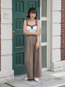 「UNE MANSION（ユヌマンション）のアイテム（キャミソール）」を使った、UNE MANSIONさん（レディース・168cm）の夏コーディネート