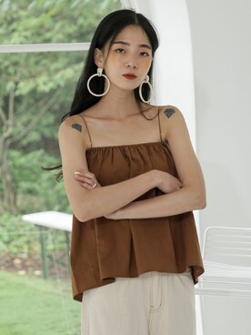 「UNE MANSION（ユヌマンション）のアイテム（キャミソール）」を使った、UNE MANSIONさん（レディース・159cm）の夏コーディネート