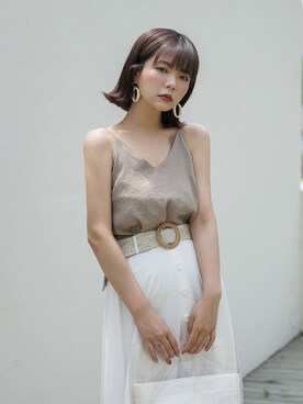 「UNE MANSION（ユヌマンション）のアイテム（キャミソール）」を使った、UNE MANSIONさん（レディース・159cm）の夏コーディネート