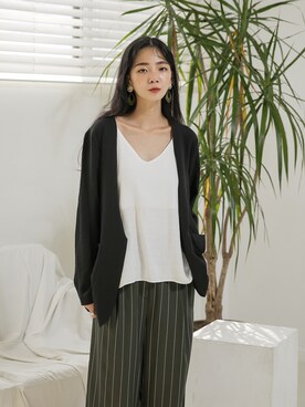 「UNE MANSION（ユヌマンション）のアイテム（キャミソール）」を使った、UNE MANSIONさん（レディース・159cm）の夏コーディネート