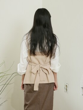 「UNE MANSION（ユヌマンション）のアイテム（キャミソール）」を使った、UNE MANSIONさん（レディース・159cm）の夏コーディネート