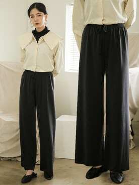 「韓国コーデ」｜「アイテム（バレエシューズ）」を使った、UNE MANSIONさん（レディース・159cm）の秋コーディネート